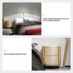 Marco de cama de tamaño king de lujo personalizable Linne, tela suave de alta calidad, diseño italiano moderno para villas silenciosas, muebles para el hogar - Product Image 3