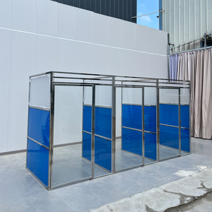 Köpekler için Kennels katı toz kaplı paslanmaz çelik kase ile açık büyük köpek kafesi - Product Image 3