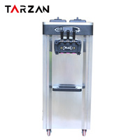 Machine à fabriquer de la crème glacée, outils commerciaux pour la fabrication de crème glacée, machine à crème glacée verticale à trois têtes de 18-22 L avec revêtement en acier inoxydable