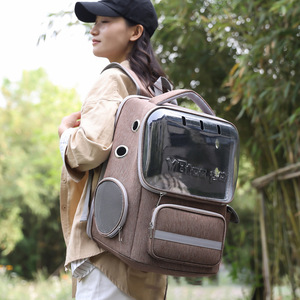 Portable Breathable Large Capacity Pet <b>Backpack</b> For <b>Cats</b> And Dogs Foldable Multifunctional <b>Cat</b> Bag 7 Inch Green Khaki - Product Image 2