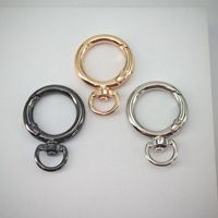 Fermoir rond à ressort porte-clés personnalisé rotatif joint torique fermoir Clips joint torique porte-clés pour sac matériel pendentif bricolage porte-clés accessoires