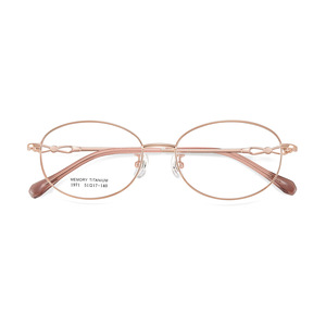 Montures de lunettes ovales en titane à mémoire de forme pour femmes 51-17-140, légères, monture complète, verres en résine, origine Danyang - Product Image 1