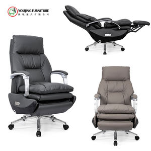 CEO ngồi có thể ngả ghế da footrest điện da thật Ghế văn phòng với được xây dựng trong chức năng massage - Product Image 5