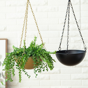 Pots à fleurs suspendus en fer, ronds, avec chaîne, pour la décoration du balcon et du jardin - Product Image 1