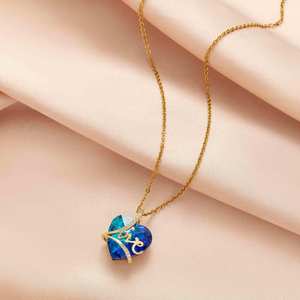 XL335 Oriole Jewelry, Cadena de Acero Inoxidable con Colgante de Mariposa y Circones, Diseño de Corazón, Estilo Minimalista, Gran Venta - Product Image 3
