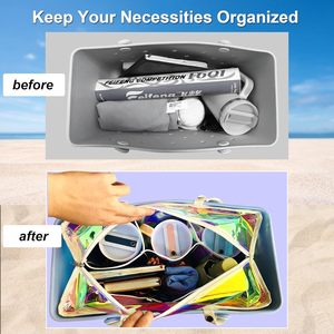 Organisateur de sac pour sac Bogg extra large, accessoires pour sac fourre-tout en caoutchouc imperméable avec fermeture éclair et 7 compartiments séparateurs - Product Image 4