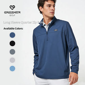 Polo de Manga Larga Estilo Ejecutivo al por Mayor con Cierre de Cremallera, Color Sólido, Logotipo Personalizado, Polo Casual de Negocios para Hombre - Product Image 1