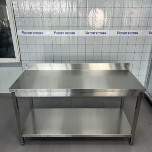 VICTORY, venta al por mayor, mesa de trabajo de acero inoxidable, banco comercial, equipo de catering, suministros para restaurante de laboratorio contra salpicaduras - Product Image 1