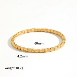 Geometric Bamboo Joint Stainless Steel <b>Bracelet</b> 18k Gold Plated Titanium Steel Women's Fashion <b>Bangle</b> - Product Image 5