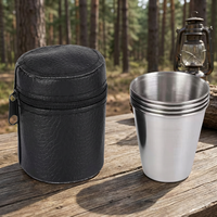 Ensemble de verres à boire réutilisables en acier inoxydable de 1 oz, compacts, pour le vin, la bière, le camping, les voyages et les activités de plein air