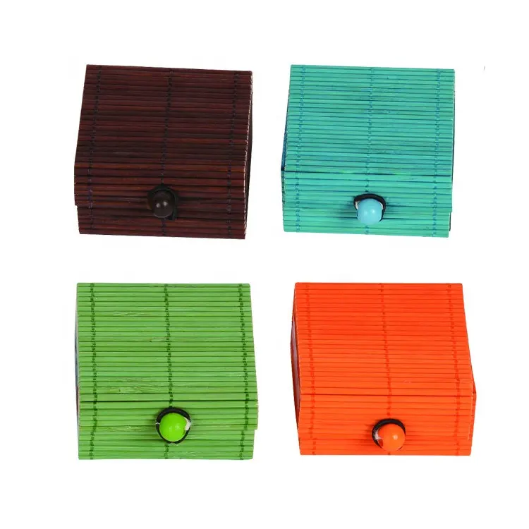 Caixas de exibição de bambu quadradas elegantes, eco-amigável