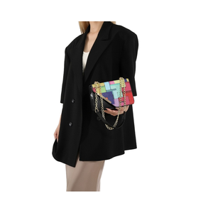 Fashion Contrast Color <b>Medium</b> Fresh Foreign Style Chain Women's Crossbody Shoulder Bag PU Material <b>Handbag</b> Tanjing - Product Image 1