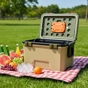 Factory Custom Wholesale Eco-Friendly Reusable Outdoor Portable Rolling Wheeled 20 Days Ice Retention Hard Rotomolded <strong>Cooler</strong> <strong>Box</strong> - Product Image 4