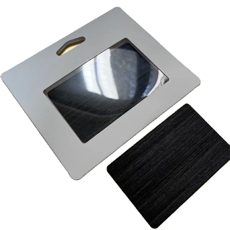 Confezione in scatola carta Nfc in metallo stampabile al Laser nero completo 215