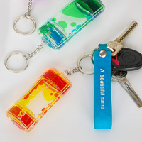 Acrylique sensoriel Fidget anxiété relaxant coloré naturel soulagement du Stress jouets liquide mouvement barboteur minuterie sablier porte-clés