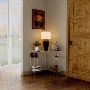 Table d'appoint triangulaire en acrylique personnalisée pour salon, couloir, <span class=keywords><strong>bureau</strong></span> à domicile, ou comme <span class=keywords><strong>bureau</strong></span> informatique pour optimiser les petits espaces - Product Image 6