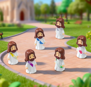 Statues miniatures 3D de Jésus mignonnes, figurines en résine artisanales de collection, décoration religieuse chrétienne pour la maison et le bureau, cadeaux spirituels, vente en gros - Product Image 4