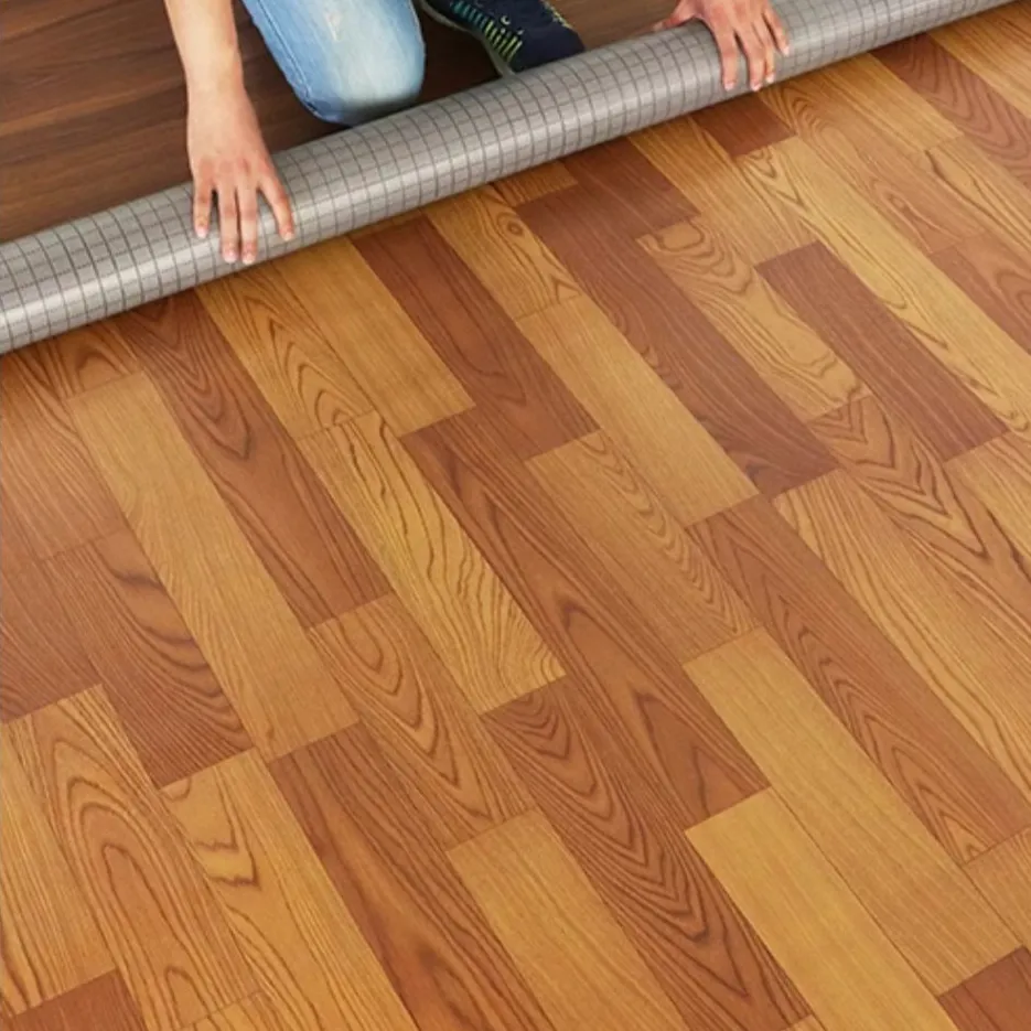 Waschbar Werkslieferung wasserdichte Teppichmatte Blech Indoor Tanzholzmaserung Marmor-Ohrschein PVC Linoleum Vinyl-Boden in Rolle