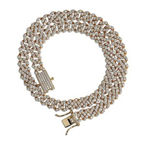 Collar de Cadena Cubana de Cobre con Diamantes Completos, Estilo Hip-Hop, Personalizado, Unisex, Venta al por Mayor - Product Image 5