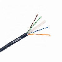Cable LAN UTP Cat5e/Cat6/Cat6a CHANGBAO - 4 Pares 23AWG 305m Rollo, Cable Ethernet de Alta Velocidad para Exteriores para Cableado Comercial