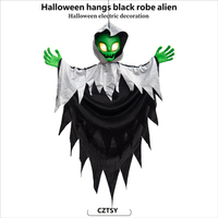 Nouveau pendentif extraterrestre lumineux pour Halloween, accessoire de décoration pour fête d'horreur à commande vocale, fantôme suspendu