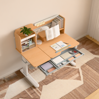 Bureau d'étude ergonomique pour enfants, construction en bois massif, hauteur réglable, design moderne, respectueux de l'environnement, pour chambre et bureau à domicile
