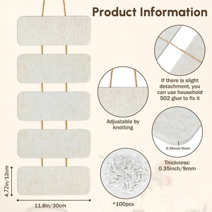 Set di 2 Bachche da Parete in Feltro PET con Corda per Casa, Ufficio, Scuola, Aula - Ideali per Messaggi e Promemoria - Product Image 2