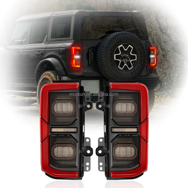 Off-Road Car Accessories Flush Mount LED Tail Lights Rear Brake Stop Tail Lamps for 2021 2022 2023 2024 Ford Bronco