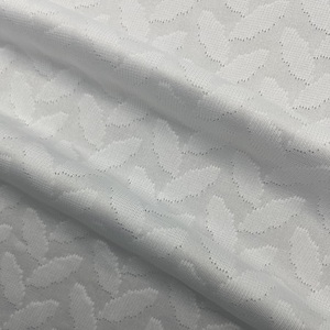 Tessuto in <span class=keywords><strong>maglia</strong></span> jacquard a foglie in poliestere bianco, ad asciugatura rapida e traspirante per abbigliamento sportivo, activewear, maglie da <span class=keywords><strong>calcio</strong></span> e tessuti per la casa - Product Image 2