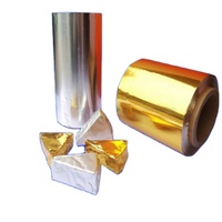 Paquete de papel de aluminio dorado para alimentos de chocolate, envoltorio de chocolate para embalaje de chocolate