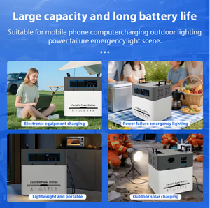 Fuente de Alimentación de Emergencia UPS de 2KWh 1KW, Banco de Energía Portátil de Gran Capacidad para Exteriores, Panel Solar PWM, Linterna, Respaldo para Oficina y Hogar - Product Image 5