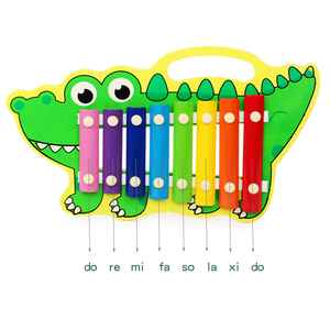 Jouet pour bébé Crocodile de dessin animé, Instrument Musical Portable éducatif pour enfants, jouet <span class=keywords><strong>Xylophone</strong></span> à 8 Note - Product Image 4