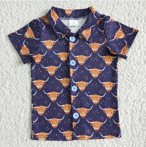 เสื้อเชิ้ตแขนสั้นสไตล์ตะวันตกติดกระดุมสำหรับเด็กผู้ชาย เสื้อโปโลเด็กผู้ชายตัวเล็ก - Product Image 6