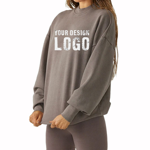 Sweat-shirt pour femme de haute qualité, col rond, surdimensionné, décontracté, couleur unie, ample, sweat-shirt à capuche pour femme - Product Image 2