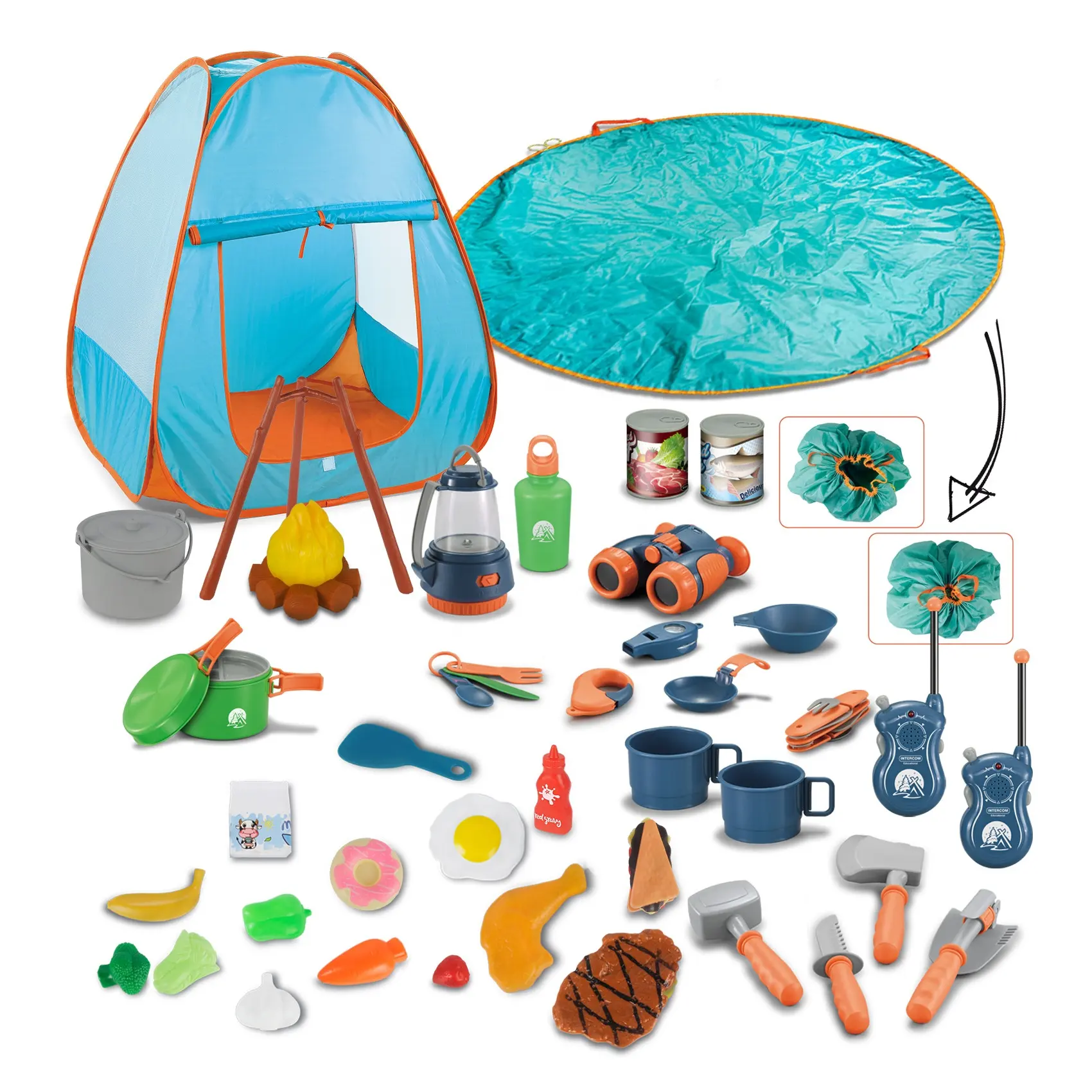 유아 어린이 소년 소녀 척 놀이 실내와 야외 현실적인 빛과 소리와 캠핑 텐트 장난감