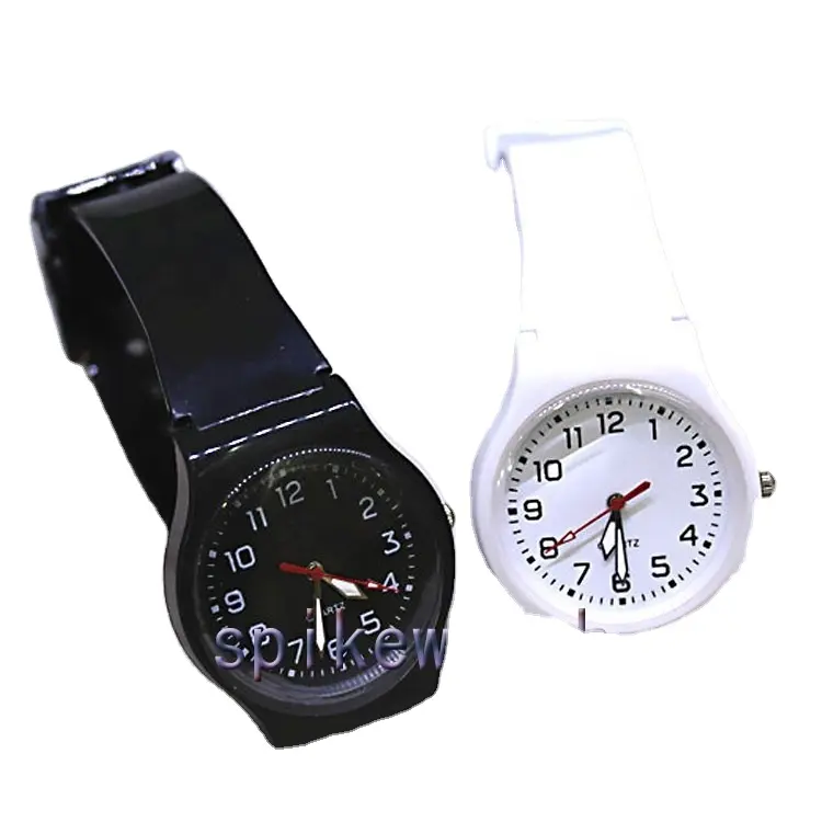 Reloj unisex de estilo simple, de plástico, precio competitivo, blanco y negro