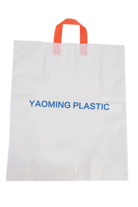 Bolsa de plástico blanca de gran capacidad con asa de lazo, OEM ODM, bolsa de PE suave para compras al por mayor en hipermercados y embalaje de alimentos. - Product Image 2