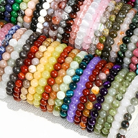 Bracelet extensible en perles rondes de pierres précieuses naturelles mélangées, bracelet en cristal perlé, bracelet de guérison des chakras, bijoux en gros