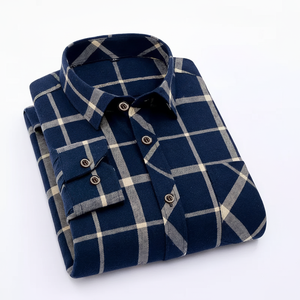 Chemise en flanelle pour hommes, haut à manches longues et rayures, Logo personnalisé, qualité supérieure, 100% coton, vente en gros, décontracté, couleur, taille, Style ODM - Product Image 1