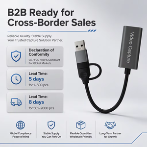 Carte de capture HDM1 vers USB/USB C 3.0, 1080P <span class=keywords><strong>HD</strong></span> 60fps, enregistrement et diffusion vidéo et audio en direct pour le jeu, le streaming et l'enseignement - Product Image 4