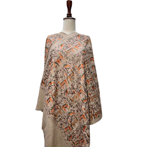 Detailed Needle Embroidered Scarves Stoles Women Premium Fashion <b>Wraps</b> Traditional Celebration Wear Custom Design - Product Image 4