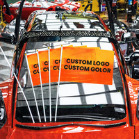 Drapeau à agiter personnalisé en polyester de qualité supérieure avec bâton, mini-drapeaux promotionnels imprimés numériquement aux couleurs vives, vente en gros directe d'usine