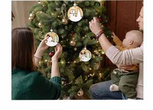 Adornos Navideños de Madera con Forma de Santa Claus Hechos a Mano, Decoraciones Navideñas Impresas en Serigrafía para Árbol de Navidad, Piezas de Madera para Manualidades - Product Image 6