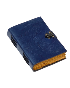 Antique Deckle Edge Leather Handmade Promotional <b>Diary</b> Creative Embossed Garden Flower Design <b>with</b> <b>Lock</b> Writings 7x5 Gift - Product Image 4