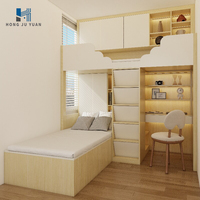 Lit Tatami Personnalisé pour Chambre d'Enfant avec Tiroirs, Armoire Murale et Table d'Étude Combinée – Mobilier Moderne pour Petits Appartements