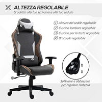 Chaise de Gaming TT-Esport en Tissu avec Dossier en Tissu, Chaise de Gaming PC Racing Grand Format et Haute avec Fonction Bascule