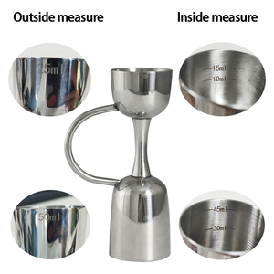 RTS จิ๊กเกอร์สแตนเลสสองด้านพร้อมที่จับอุปกรณ์บาร์ไวน์และค็อกเทลที่คนเครื่องดื่<span class=keywords><strong>ม</strong></span>น้ำแข็งเครื่อง<span class=keywords><strong>ม</strong></span>ือที่คีบน้ำแข็ง - Product Image 6