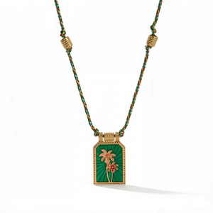 Collier pendentif carte de <span class=keywords><strong>tarot</strong></span> tendance, style bohème pour femme, bijou rétro, chaîne en corde colorée, collier <span class=keywords><strong>à</strong></span> breloques - Product Image 1