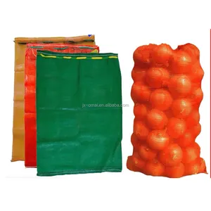 Bolsa de malla de plástico de alta calidad, bolsas de red de embalaje para cebolla, verduras y patatas