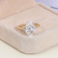 2 ~ 3CT Oval Cut Lab tumbuh berlian perhiasan 18k kuning emas E VVS longgar berlian gaya klasik 14K kuning emas cincin untuk pria wanita